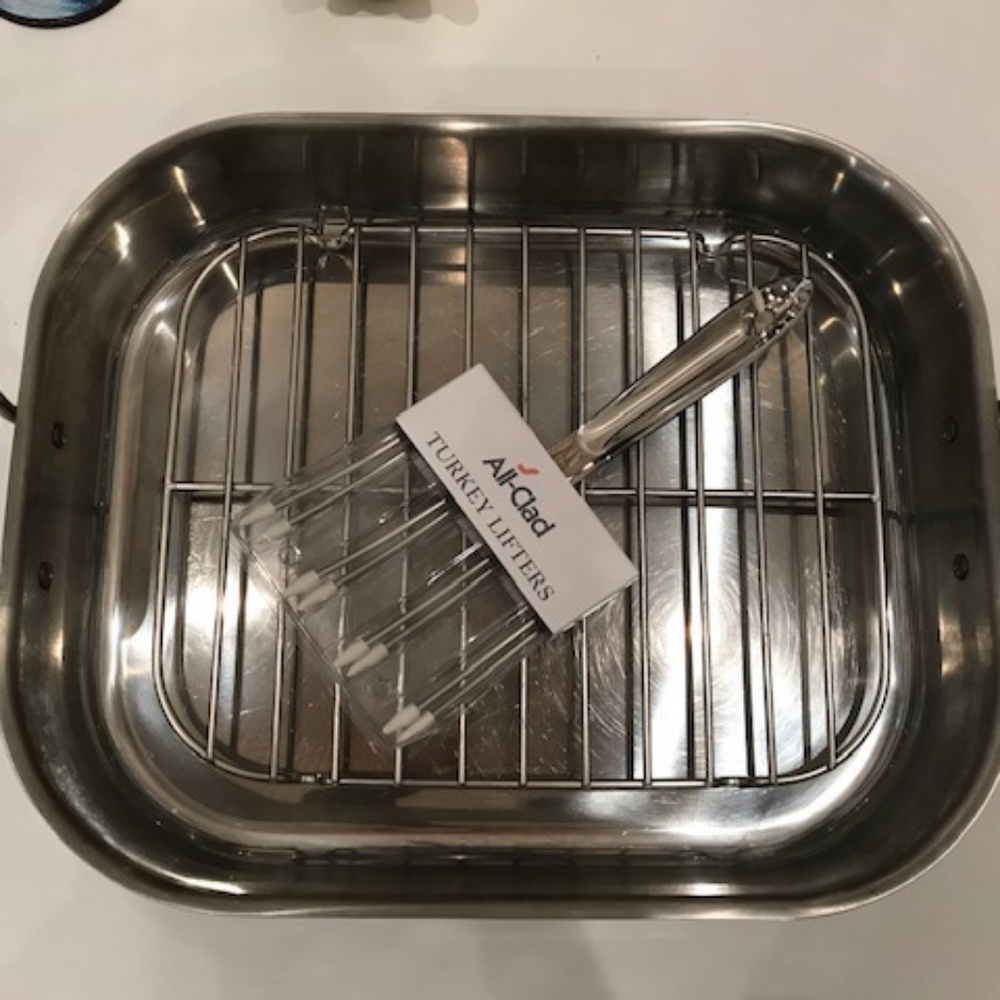 All Clad 13"x16" Roasting Pan w/ Turkey Lifters